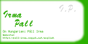 irma pall business card